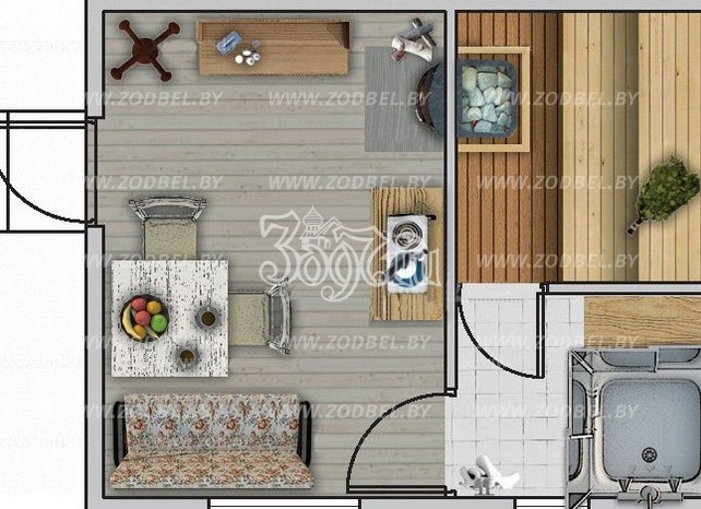 Дизайн-проект домашней сауны с комнатой отдыха: функциональность и эстетика